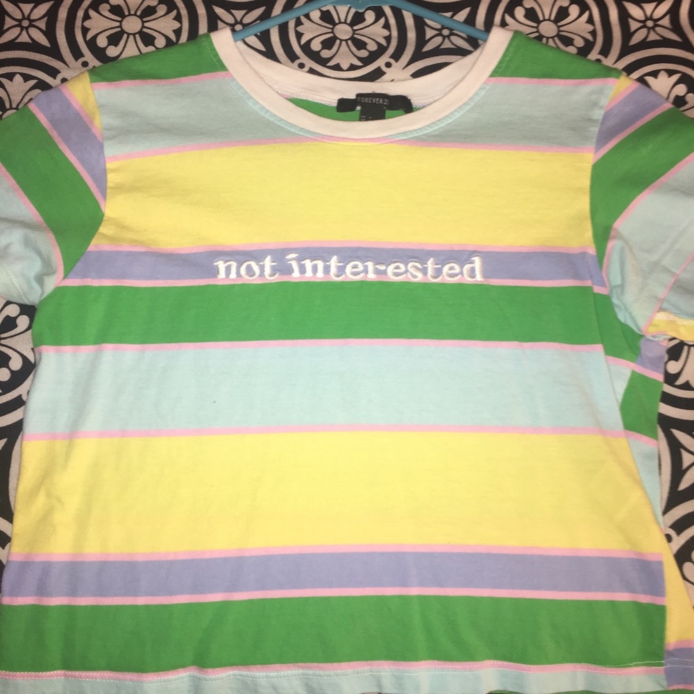 “ not interested “ crop top